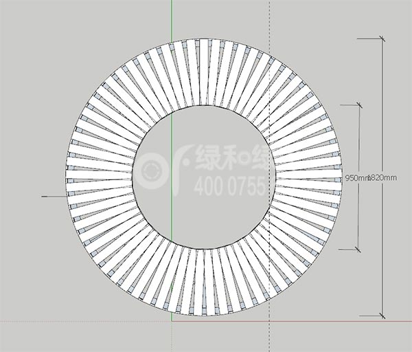 塑木围树椅施工图