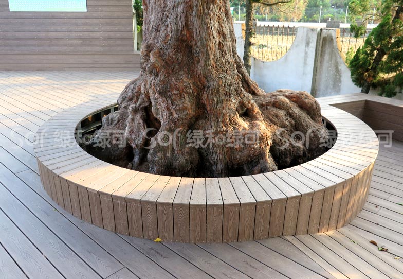 塑木围树凳/塑木木塑围树椅