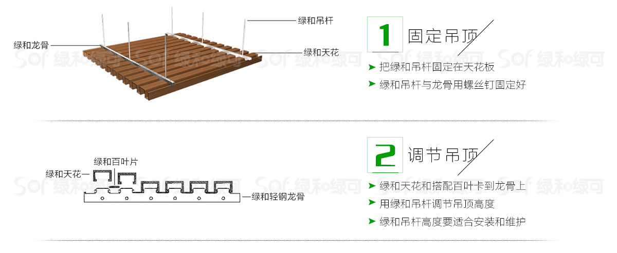 绿可木吊顶安装