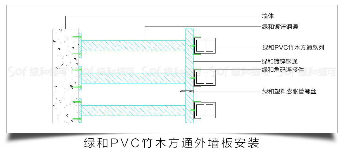 竹塑木方通安装方式