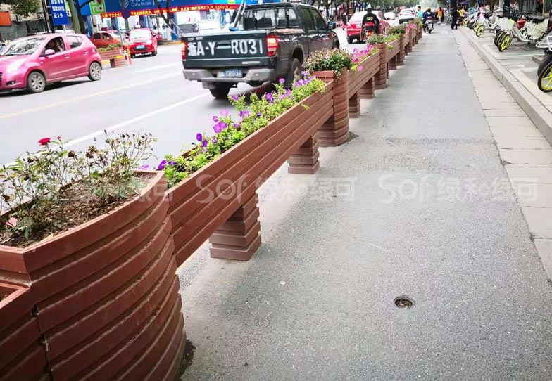 塑木马路花箱/塑木木塑花箱