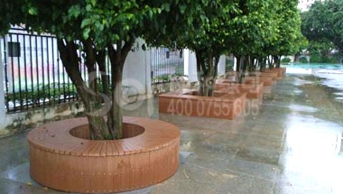 深圳市公明小学塑木围树椅