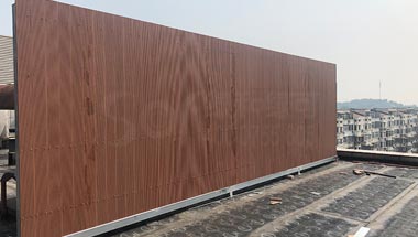 北京温泉商业中心楼顶围栏工程塑木板