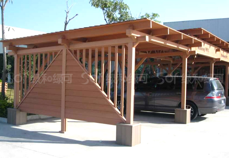 木塑停车篷廊架/塑木木塑花架
