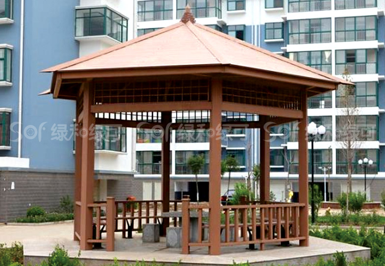 住宅小区木塑凉亭/塑木木塑凉亭