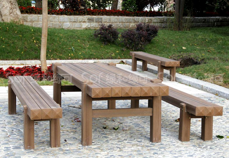 公园木塑桌椅/塑木木塑休闲椅