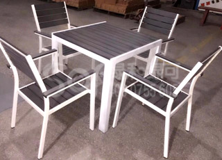 木塑正方形配套桌椅/塑木木塑休闲椅