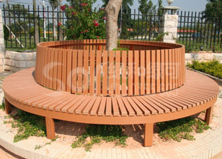 圆形塑木围树椅/塑木木塑围树椅