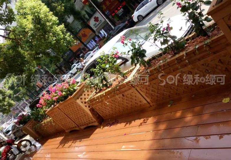 城市道路木塑花箱/塑木木塑花箱