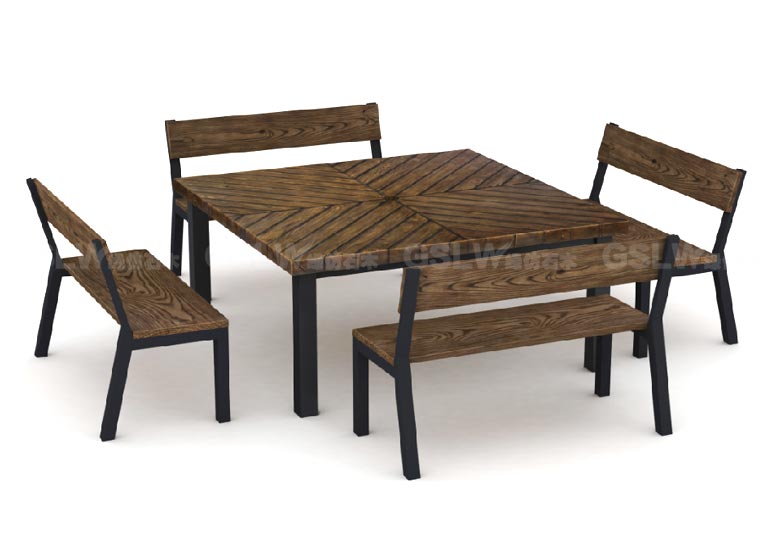 仿石木餐桌套组LF5PCS3